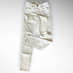 PAIGE‎ Optic White Verdugo Mid Rise Ultra Skinny Distressed Jeans Size 25 | EUC